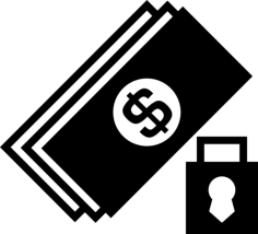 Money Bills With A Locked Padlock Icon Svg Vector, Free Vectors File